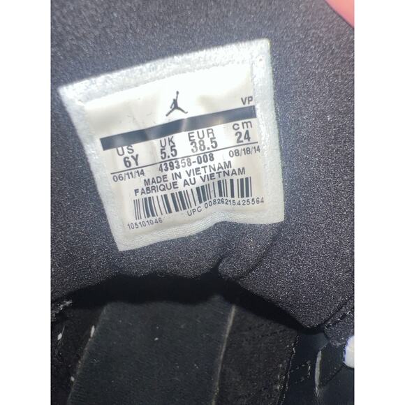 Nike Air Jordan Retro 6Y Girls Black Hyper Pink White 439358-008 B high top shoe - Picture 9 of 9